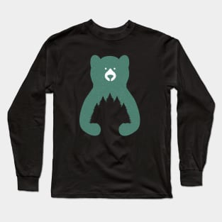 cute bear hugging trees Long Sleeve T-Shirt